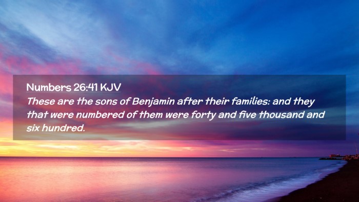 Picture 02 - Numbers 26:41 KJV Desktop Wallpaper - These are the sons of Benjamin after their - Desktop Bible Verse Wallpaper