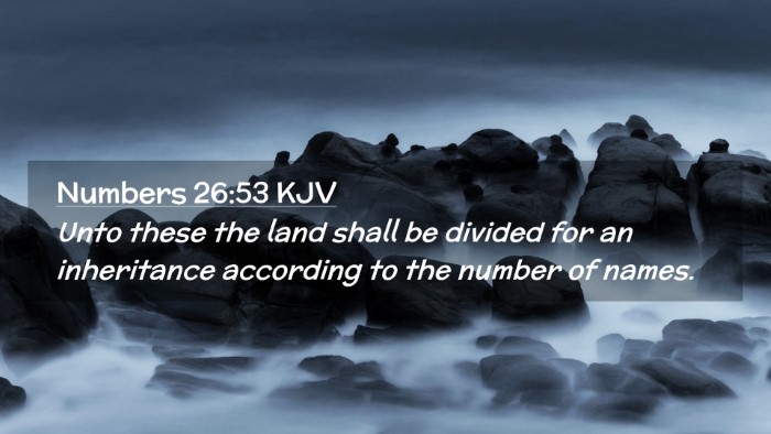 Picture 02 - Numbers 26:53 KJV Desktop Wallpaper - Unto these the land shall be divided for an - Desktop Bible Verse Wallpaper