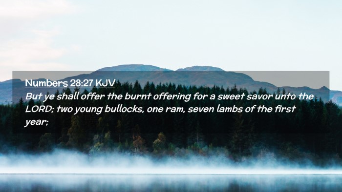 Picture 02 - Numbers 28:27 KJV Desktop Wallpaper - But ye shall offer the burnt offering for a sweet - Desktop Bible Verse Wallpaper