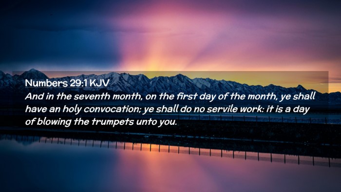 Picture 02 - Numbers 29:1 KJV Desktop Wallpaper - And in the seventh month, on the first day of the - Desktop Bible Verse Wallpaper
