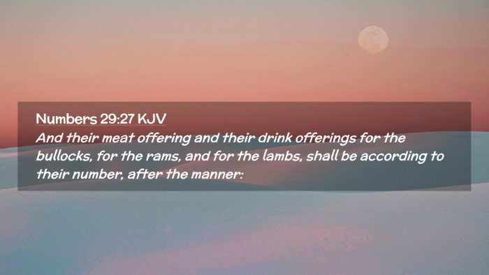Picture 02 - Numbers 29:27 KJV Desktop Wallpaper - And their meat offering and their drink offerings - Desktop Bible Verse Wallpaper
