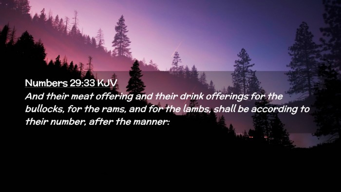 Picture 02 - Numbers 29:33 KJV Desktop Wallpaper - And their meat offering and their drink offerings - Desktop Bible Verse Wallpaper