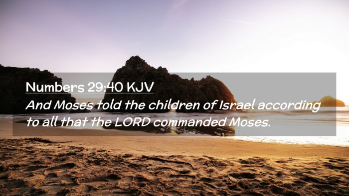 Picture 02 - Numbers 29:40 KJV Desktop Wallpaper - And Moses told the children of Israel according - Desktop Bible Verse Wallpaper