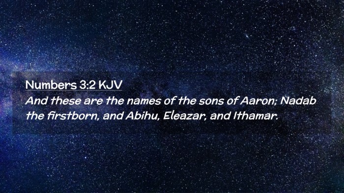 Picture 02 - Numbers 3:2 KJV Desktop Wallpaper - And these are the names of the sons of Aaron; - Desktop Bible Verse Wallpaper