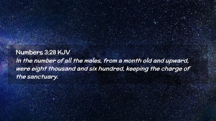 Picture 02 - Numbers 3:28 KJV Desktop Wallpaper - In the number of all the males, from a month old - Desktop Bible Verse Wallpaper