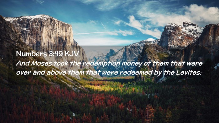 Picture 02 - Numbers 3:49 KJV Desktop Wallpaper - And Moses took the redemption money of them that - Desktop Bible Verse Wallpaper