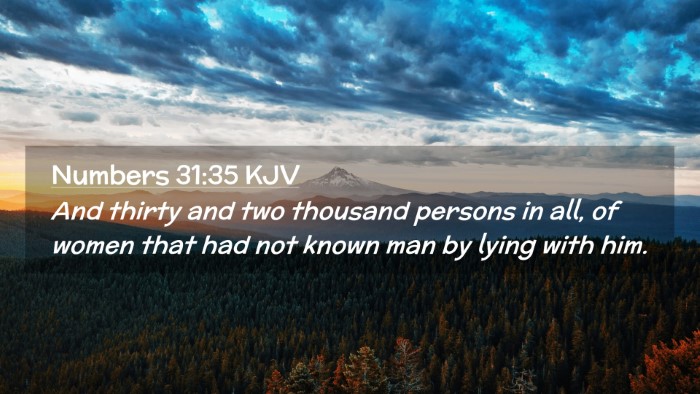 Picture 02 - Numbers 31:35 KJV Desktop Wallpaper - And thirty and two thousand persons in all, of - Desktop Bible Verse Wallpaper