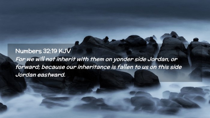 Picture 02 - Numbers 32:19 KJV Desktop Wallpaper - For we will not inherit with them on yonder side - Desktop Bible Verse Wallpaper