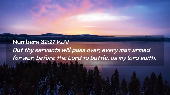Picture 02 - Numbers 32:27 KJV Desktop Wallpaper - But thy servants will pass over, every man armed - Desktop Bible Verse Wallpaper