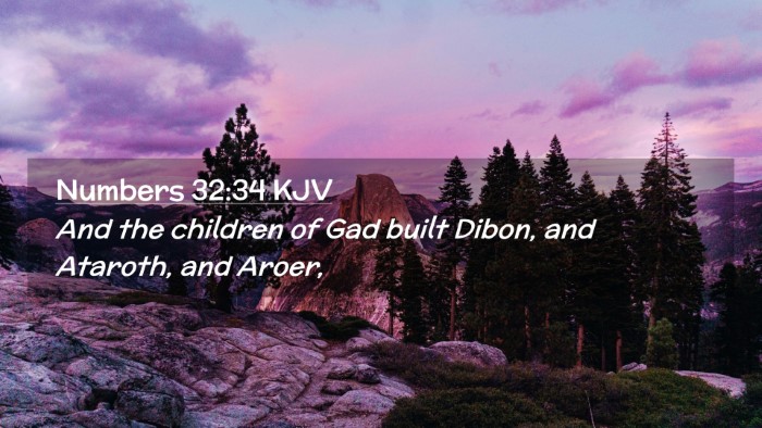Picture 02 - Numbers 32:34 KJV Desktop Wallpaper - And the children of Gad built Dibon, and Ataroth, - Desktop Bible Verse Wallpaper
