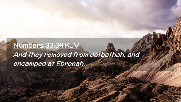 Picture 02 - Numbers 33:34 KJV Desktop Wallpaper - And they removed from Jotbathah, and encamped at - Desktop Bible Verse Wallpaper