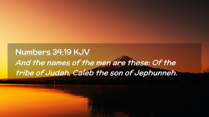 Picture 02 - Numbers 34:19 KJV Desktop Wallpaper - And the names of the men are these: Of the tribe - Desktop Bible Verse Wallpaper