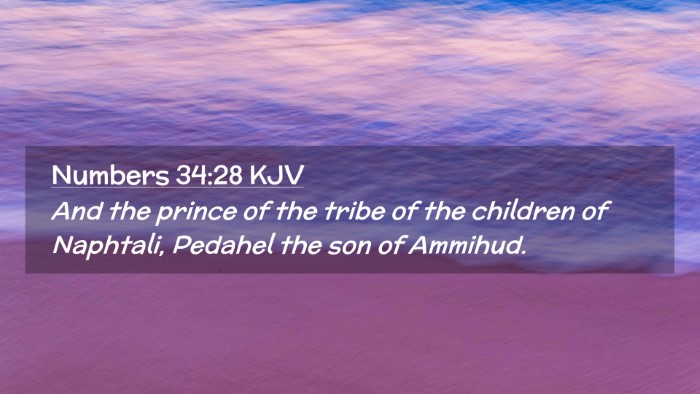 Picture 02 - Numbers 34:28 KJV Desktop Wallpaper - And the prince of the tribe of the children of - Desktop Bible Verse Wallpaper