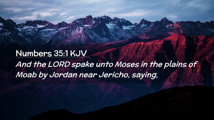 Picture 02 - Numbers 35:1 KJV Desktop Wallpaper - And the LORD spake unto Moses in the plains of - Desktop Bible Verse Wallpaper