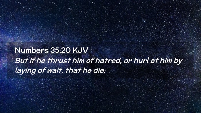 Picture 02 - Numbers 35:20 KJV Desktop Wallpaper - But if he thrust him of hatred, or hurl at him by - Desktop Bible Verse Wallpaper