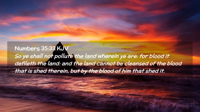 Picture 02 - Numbers 35:33 KJV Desktop Wallpaper - So ye shall not pollute the land wherein ye are: - Desktop Bible Verse Wallpaper