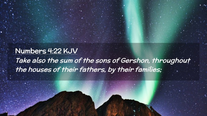 Picture 02 - Numbers 4:22 KJV Desktop Wallpaper - Take also the sum of the sons of Gershon, - Desktop Bible Verse Wallpaper