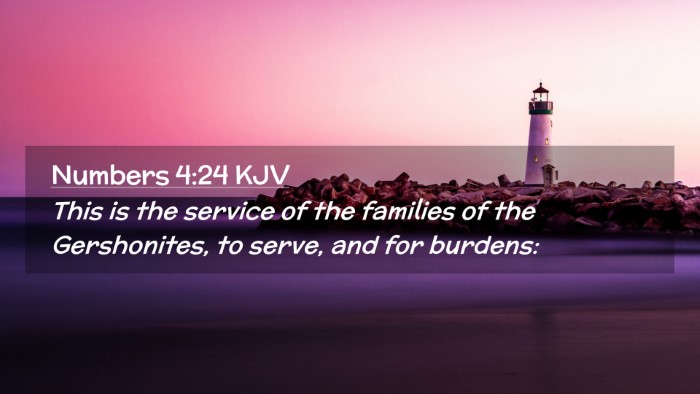 Picture 02 - Numbers 4:24 KJV Desktop Wallpaper - This is the service of the families of the - Desktop Bible Verse Wallpaper