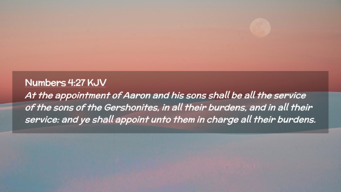 Picture 02 - Numbers 4:27 KJV Desktop Wallpaper - At the appointment of Aaron and his sons shall be - Desktop Bible Verse Wallpaper