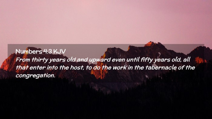 Picture 02 - Numbers 4:3 KJV Desktop Wallpaper - From thirty years old and upward even until fifty - Desktop Bible Verse Wallpaper