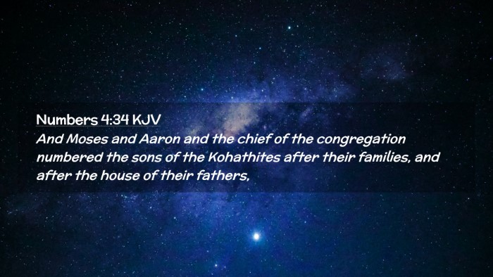 Picture 02 - Numbers 4:34 KJV Desktop Wallpaper - And Moses and Aaron and the chief of the - Desktop Bible Verse Wallpaper