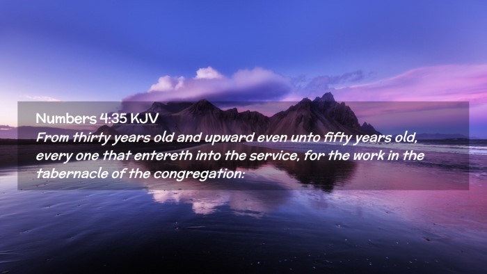 Picture 02 - Numbers 4:35 KJV Desktop Wallpaper - From thirty years old and upward even unto fifty - Desktop Bible Verse Wallpaper