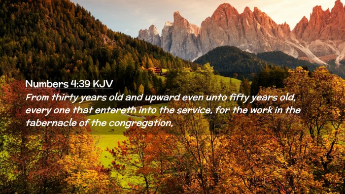 Picture 02 - Numbers 4:39 KJV Desktop Wallpaper - From thirty years old and upward even unto fifty - Desktop Bible Verse Wallpaper