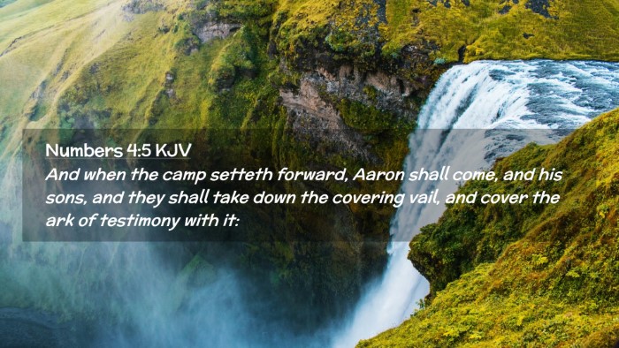 Picture 02 - Numbers 4:5 KJV Desktop Wallpaper - And when the camp setteth forward, Aaron shall - Desktop Bible Verse Wallpaper