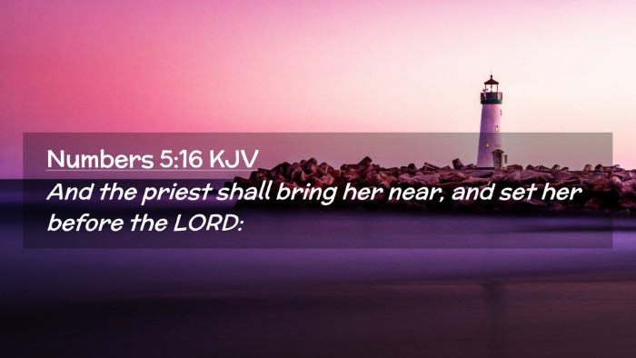 Picture 02 - Numbers 5:16 KJV Desktop Wallpaper - And the priest shall bring her near, and set her - Desktop Bible Verse Wallpaper