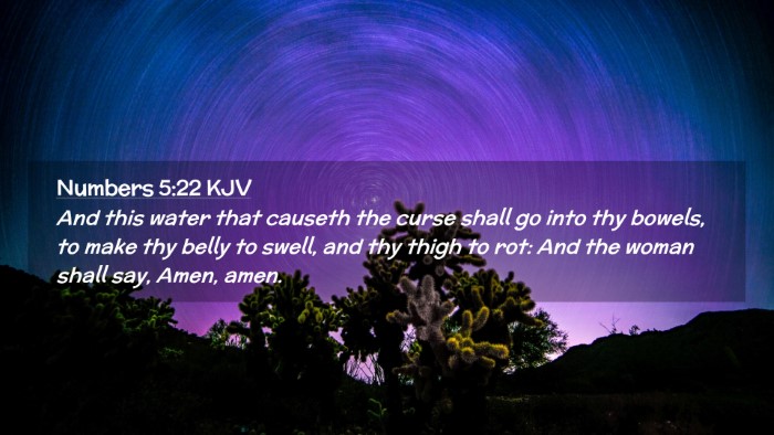 Picture 02 - Numbers 5:22 KJV Desktop Wallpaper - And this water that causeth the curse shall go - Desktop Bible Verse Wallpaper