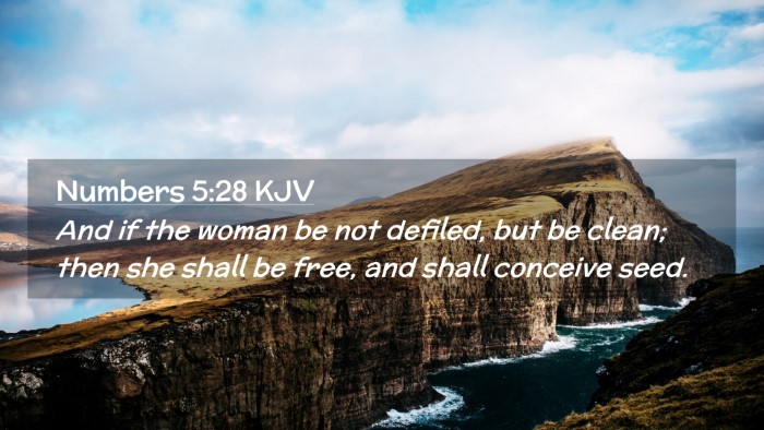 Picture 02 - Numbers 5:28 KJV Desktop Wallpaper - And if the woman be not defiled, but be clean; - Desktop Bible Verse Wallpaper