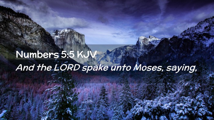 Picture 02 - Numbers 5:5 KJV Desktop Wallpaper - And the LORD spake unto Moses, - Desktop Bible Verse Wallpaper