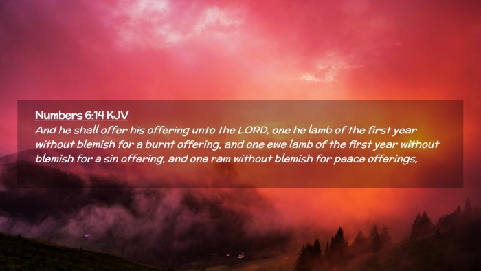 Picture 02 - Numbers 6:14 KJV Desktop Wallpaper - And he shall offer his offering unto the LORD, - Desktop Bible Verse Wallpaper