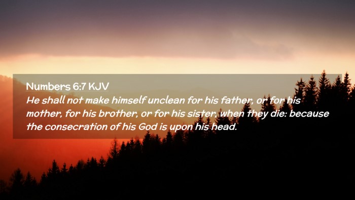 Picture 02 - Numbers 6:7 KJV Desktop Wallpaper - He shall not make himself unclean for his father, - Desktop Bible Verse Wallpaper