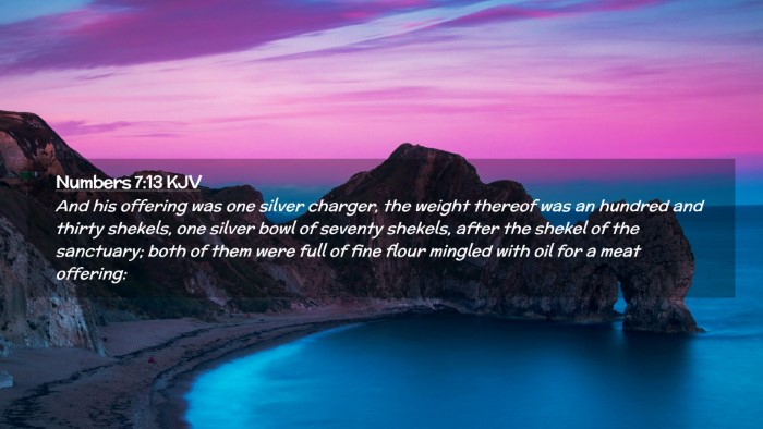 Picture 02 - Numbers 7:13 KJV Desktop Wallpaper - And his offering was one silver charger, the - Desktop Bible Verse Wallpaper