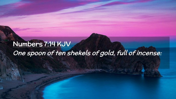 Picture 02 - Numbers 7:14 KJV Desktop Wallpaper - One spoon of ten shekels of gold, full of - Desktop Bible Verse Wallpaper