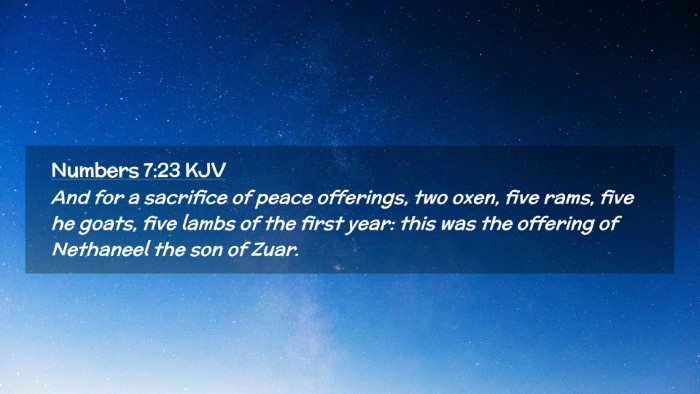 Picture 02 - Numbers 7:23 KJV Desktop Wallpaper - And for a sacrifice of peace offerings, two oxen, - Desktop Bible Verse Wallpaper
