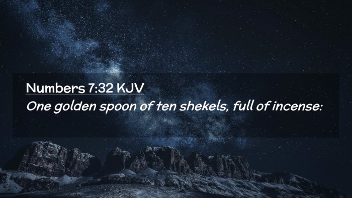 Picture 02 - Numbers 7:32 KJV Desktop Wallpaper - One golden spoon of ten shekels, full of - Desktop Bible Verse Wallpaper