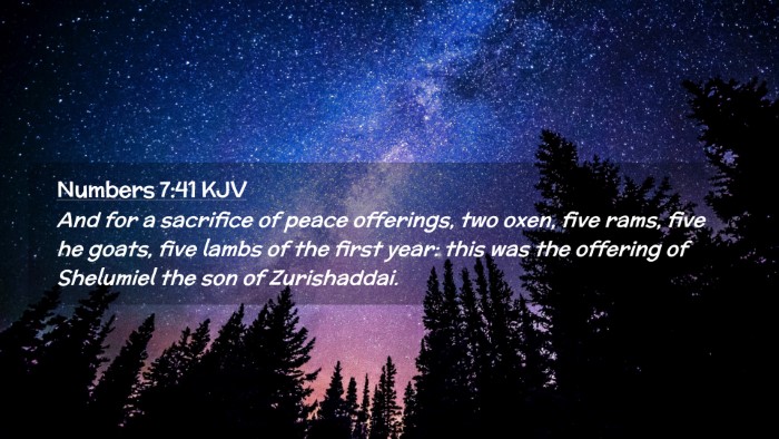 Picture 02 - Numbers 7:41 KJV Desktop Wallpaper - And for a sacrifice of peace offerings, two oxen, - Desktop Bible Verse Wallpaper
