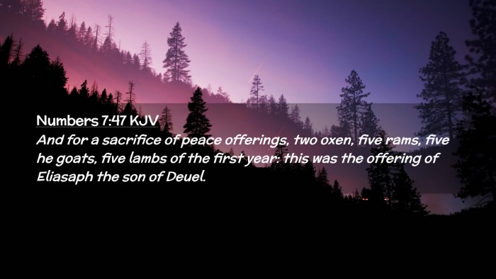 Picture 02 - Numbers 7:47 KJV Desktop Wallpaper - And for a sacrifice of peace offerings, two oxen, - Desktop Bible Verse Wallpaper