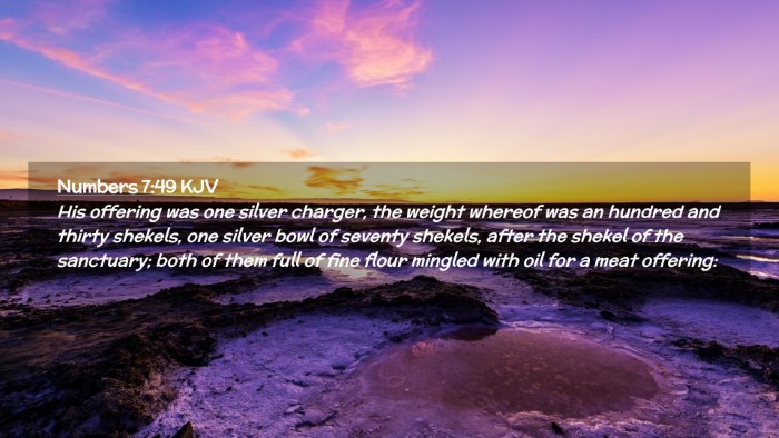Picture 02 - Numbers 7:49 KJV Desktop Wallpaper - His offering was one silver charger, the weight - Desktop Bible Verse Wallpaper