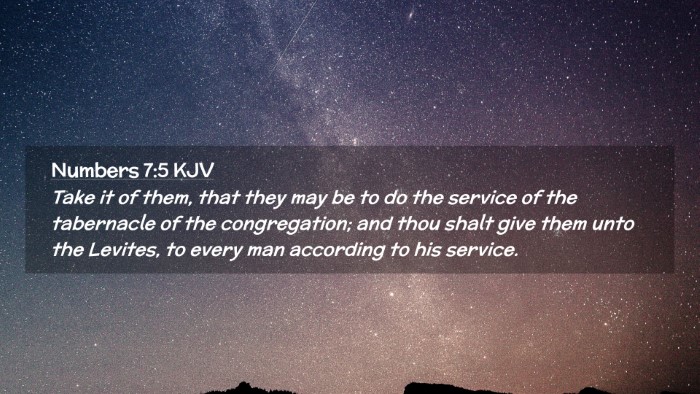 Picture 02 - Numbers 7:5 KJV Desktop Wallpaper - Take it of them, that they may be to do the - Desktop Bible Verse Wallpaper
