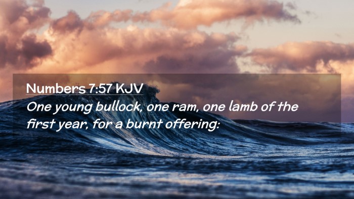 Picture 02 - Numbers 7:57 KJV Desktop Wallpaper - One young bullock, one ram, one lamb of the first - Desktop Bible Verse Wallpaper