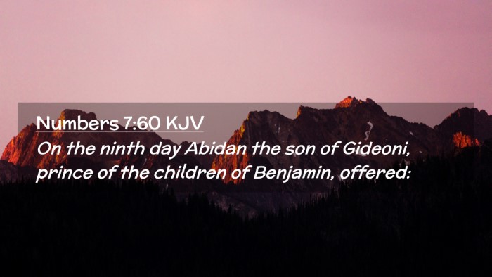 Picture 02 - Numbers 7:60 KJV Desktop Wallpaper - On the ninth day Abidan the son of Gideoni, - Desktop Bible Verse Wallpaper