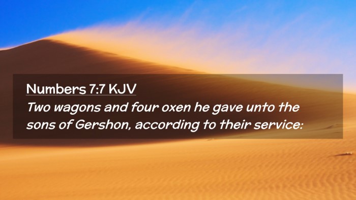 Picture 02 - Numbers 7:7 KJV Desktop Wallpaper - Two wagons and four oxen he gave unto the sons of - Desktop Bible Verse Wallpaper