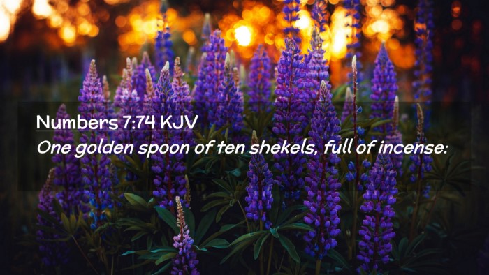 Picture 02 - Numbers 7:74 KJV Desktop Wallpaper - One golden spoon of ten shekels, full of - Desktop Bible Verse Wallpaper