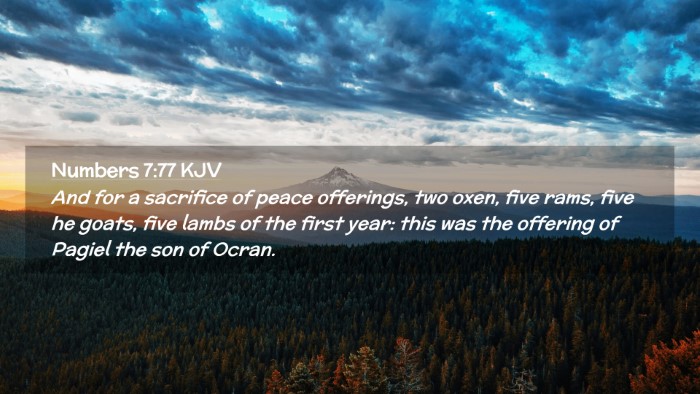 Picture 02 - Numbers 7:77 KJV Desktop Wallpaper - And for a sacrifice of peace offerings, two oxen, - Desktop Bible Verse Wallpaper