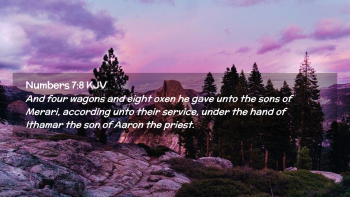 Picture 02 - Numbers 7:8 KJV Desktop Wallpaper - And four wagons and eight oxen he gave unto the - Desktop Bible Verse Wallpaper
