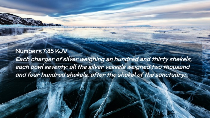 Picture 02 - Numbers 7:85 KJV Desktop Wallpaper - Each charger of silver weighing an hundred and - Desktop Bible Verse Wallpaper
