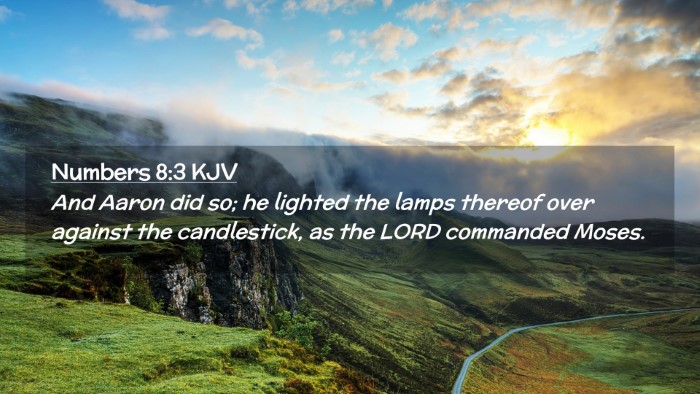 Picture 02 - Numbers 8:3 KJV Desktop Wallpaper - And Aaron did so; he lighted the lamps thereof - Desktop Bible Verse Wallpaper